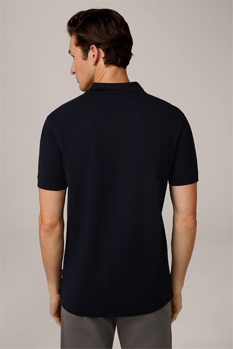 Windsor Baumwoll Paolos Marineblaues Poloshirt Klassische Passform