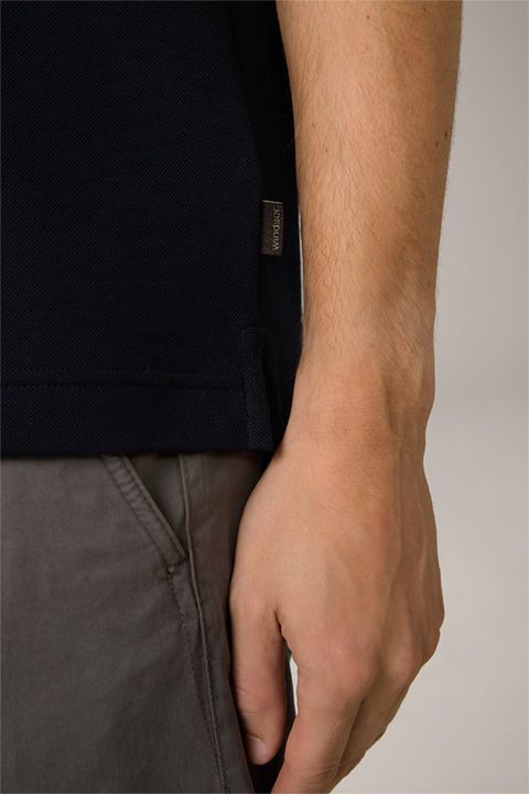 Windsor Baumwoll Paolos Marineblaues Poloshirt Klassische Passform