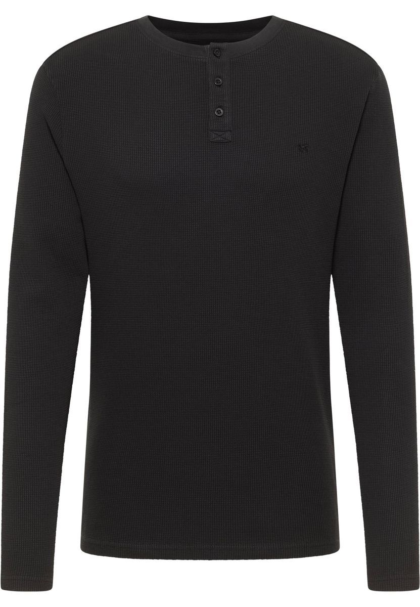 Herren Langarm Henley Shirt