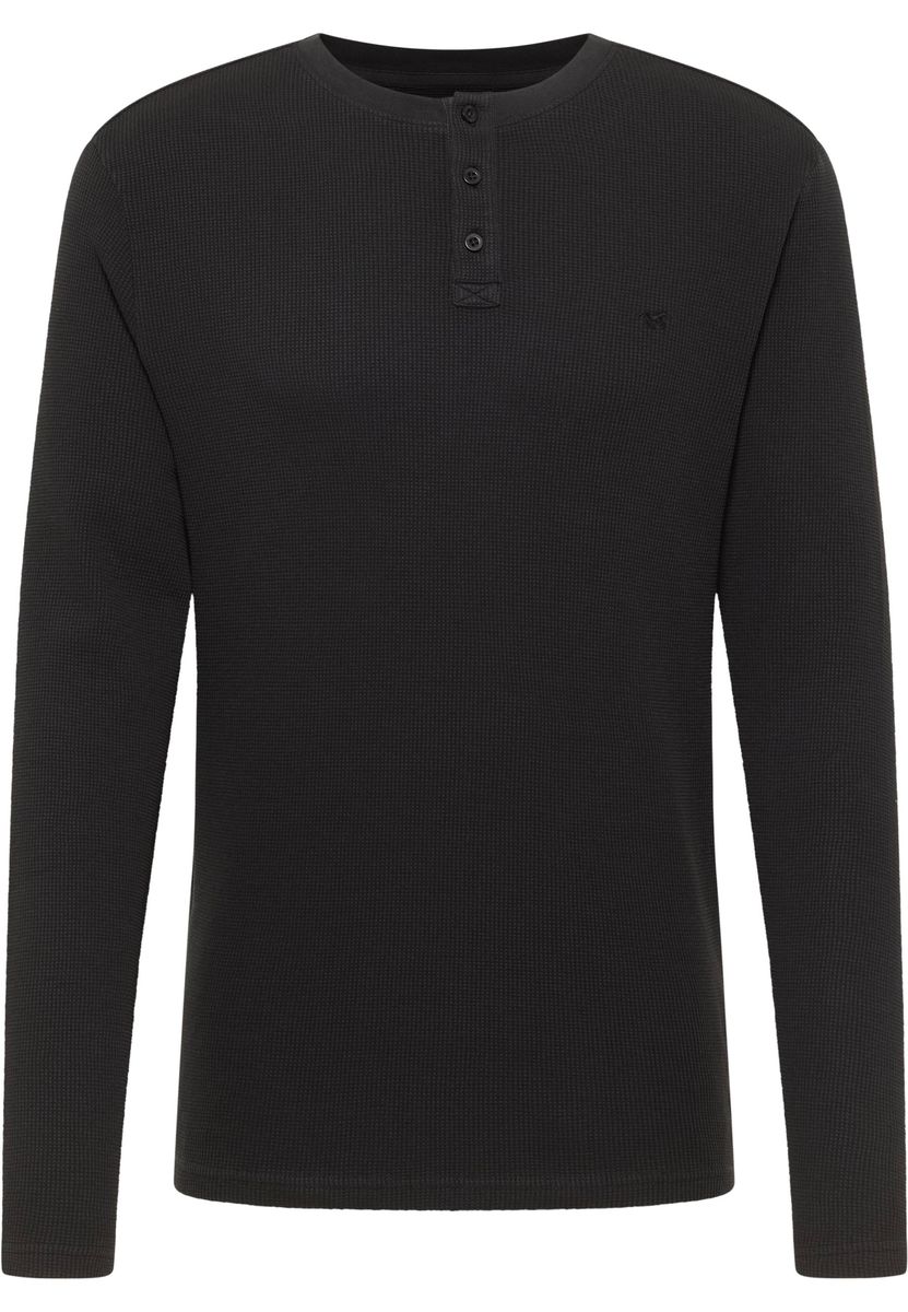 Herren Langarm Henley Shirt