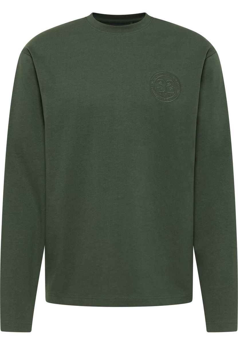 Khaki Baumwoll Langarm Sweatshirt