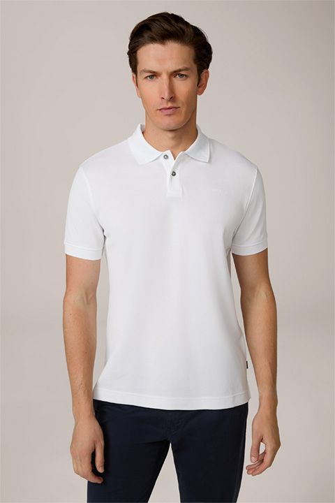 Joop! Paolos Weißes Baumwoll-Poloshirt Klassische Passform Casual Style