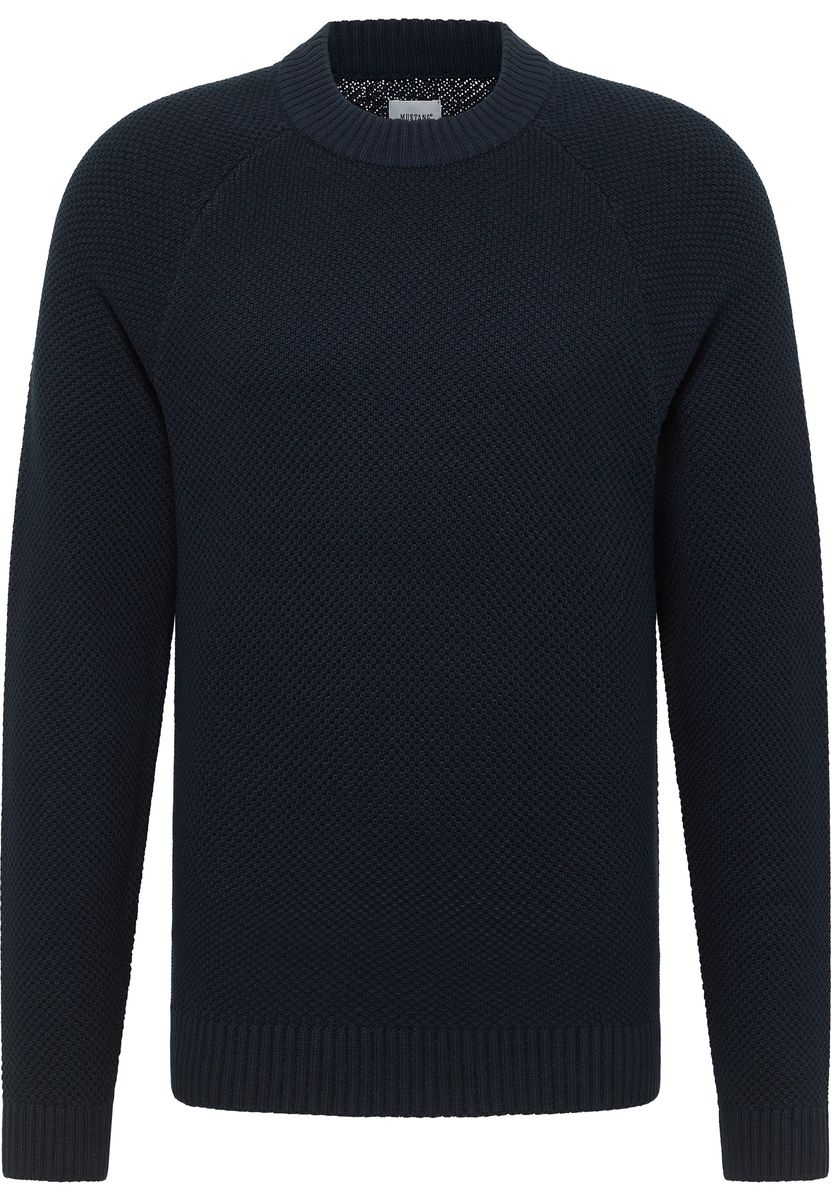 Baumwollpullover mit Rundhalsausschnitt und Strukturstrick
