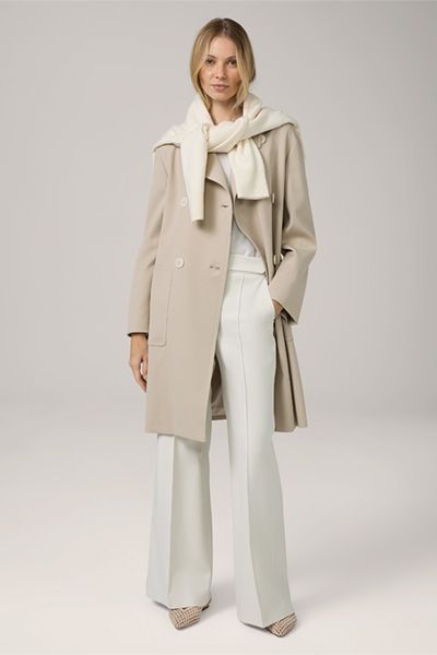 Doppelreihiger beiger Trenchcoat aus Bio-Baumwollmischung