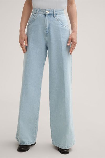 Massimo Dutti Marlene Hellblaue Denim Schlaghose