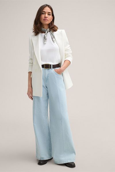 Massimo Dutti Marlene Hellblaue Denim Schlaghose