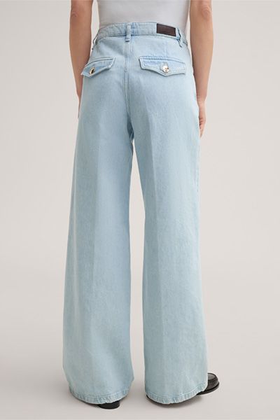 Massimo Dutti Marlene Hellblaue Denim Schlaghose