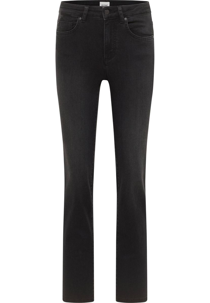 Schwarze Straight Leg High-Rise Jeans