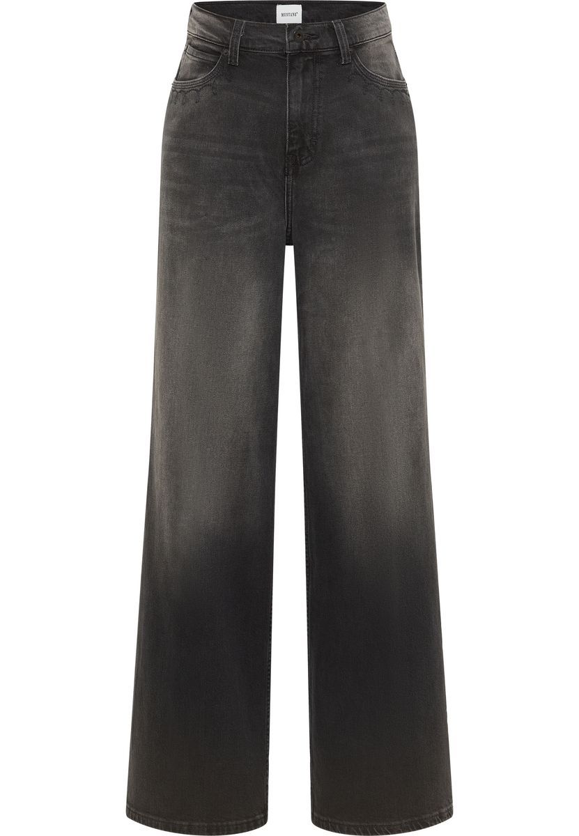 Jeans mit weitem Bein und hohem Bund