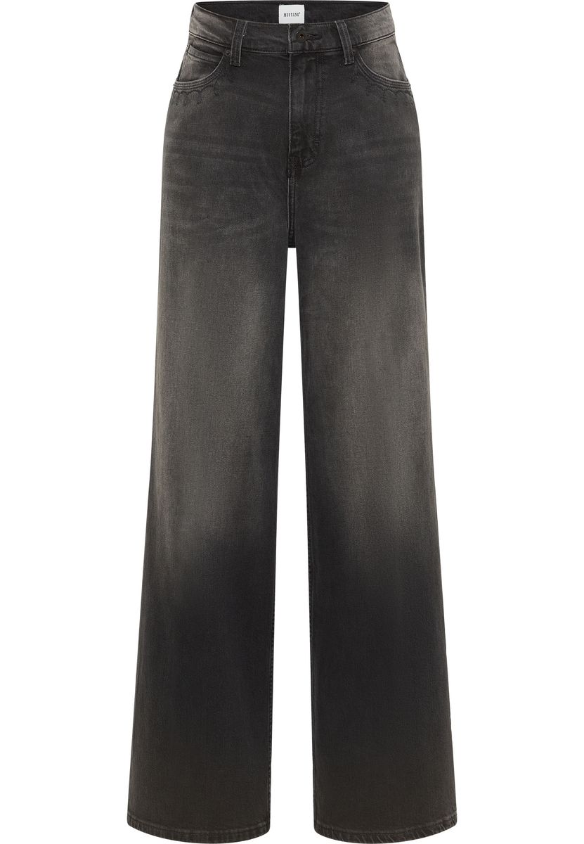 Jeans mit weitem Bein und hohem Bund