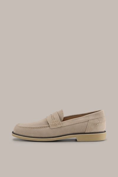 Ludwig Reiter beige Wildleder Penny Loafer klassisches Design