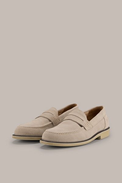 Ludwig Reiter beige Wildleder Penny Loafer klassisches Design