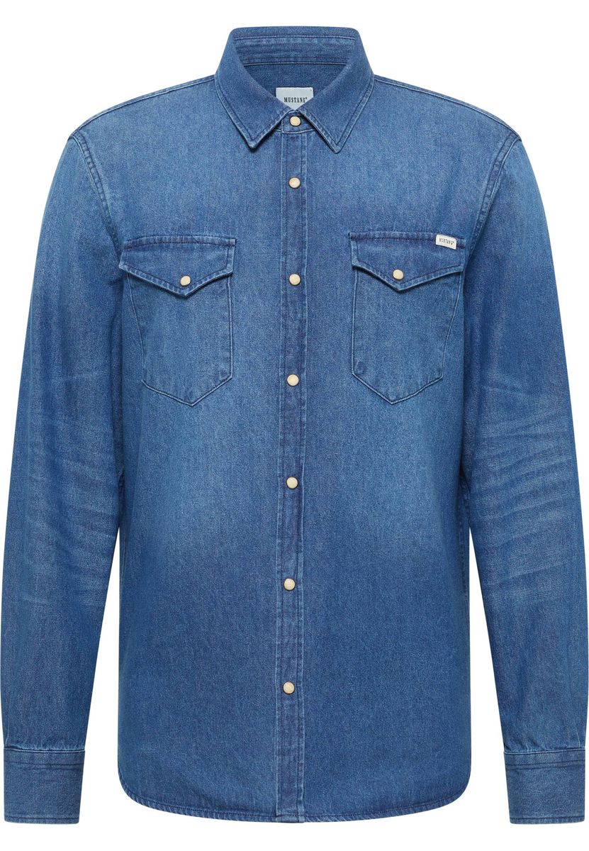Klassisches langärmliges Jeanshemd