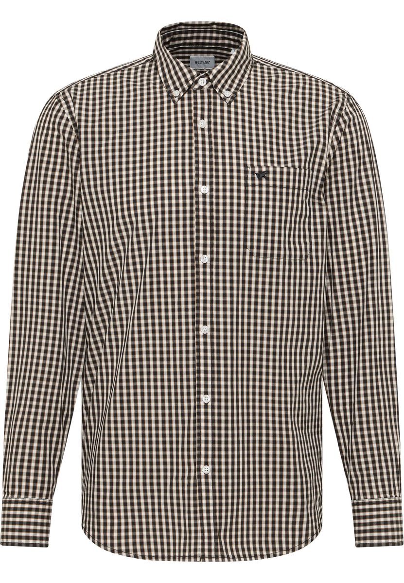 Langarm Baumwollhemd mit Gingham-Muster