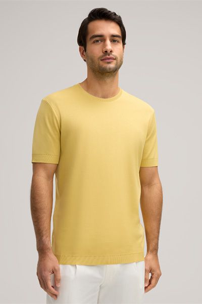 Windsor Floro Baumwoll-T-Shirt in Gelb, Kurzarm Rundhalsausschnitt