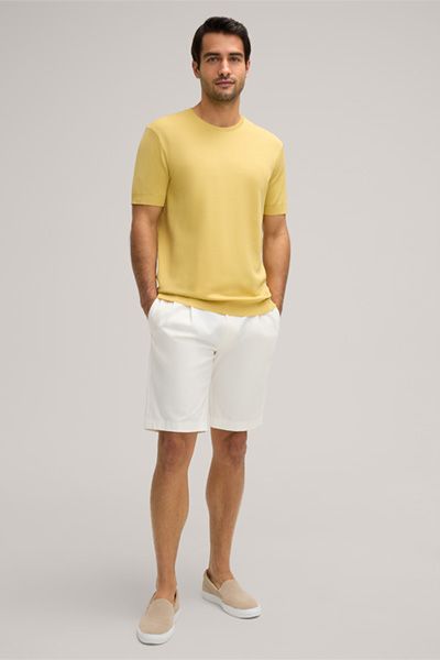 Windsor Floro Baumwoll-T-Shirt in Gelb, Kurzarm Rundhalsausschnitt