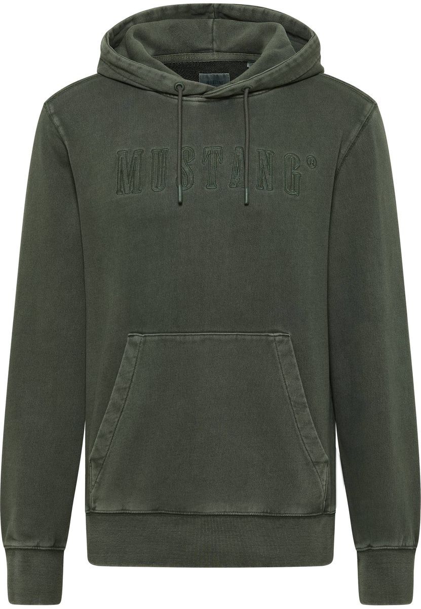 Khaki Kapuzenpullover mit Logo-Print