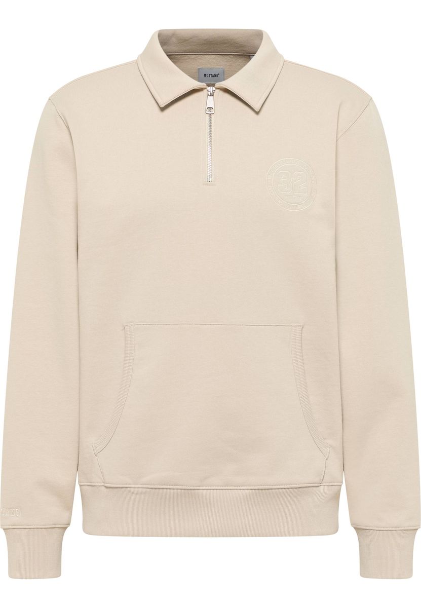 Herren Sweatshirt mit Polokragen und Halbreißverschluss