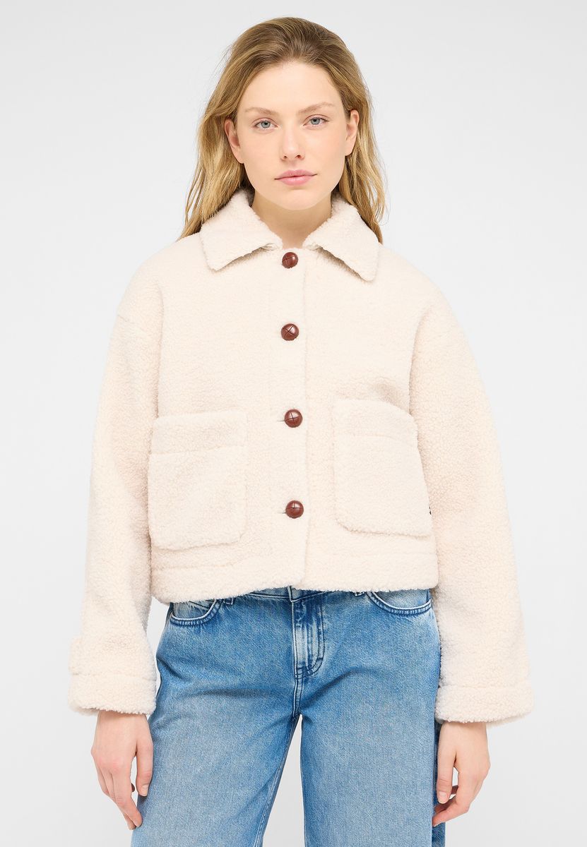 Kuschelige Sherpa-Jacke mit Knöpfen