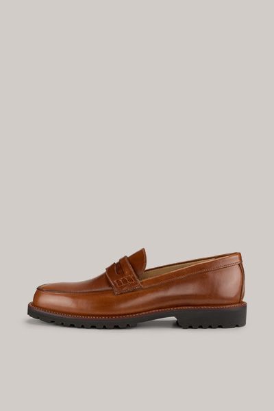 Ludwig Reiter Tan Leder Penny Loafer mit Profilsohle