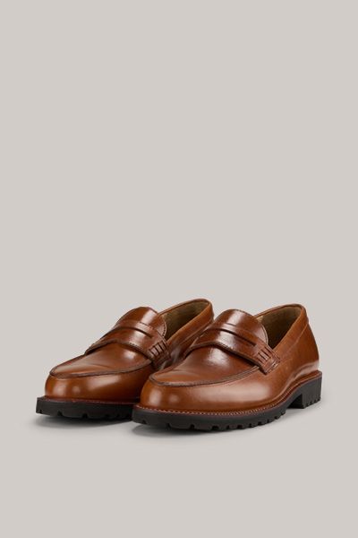 Ludwig Reiter Tan Leder Penny Loafer mit Profilsohle