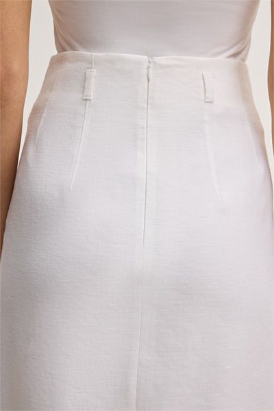 Leinenstretch-Rock in A-Linie in Weiß