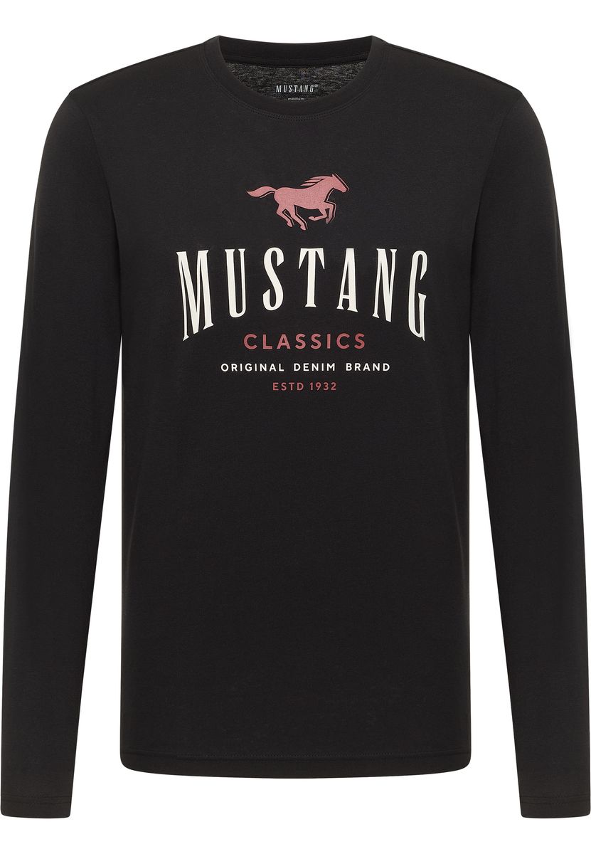 Klassisches Langarmshirt mit Logo-Print