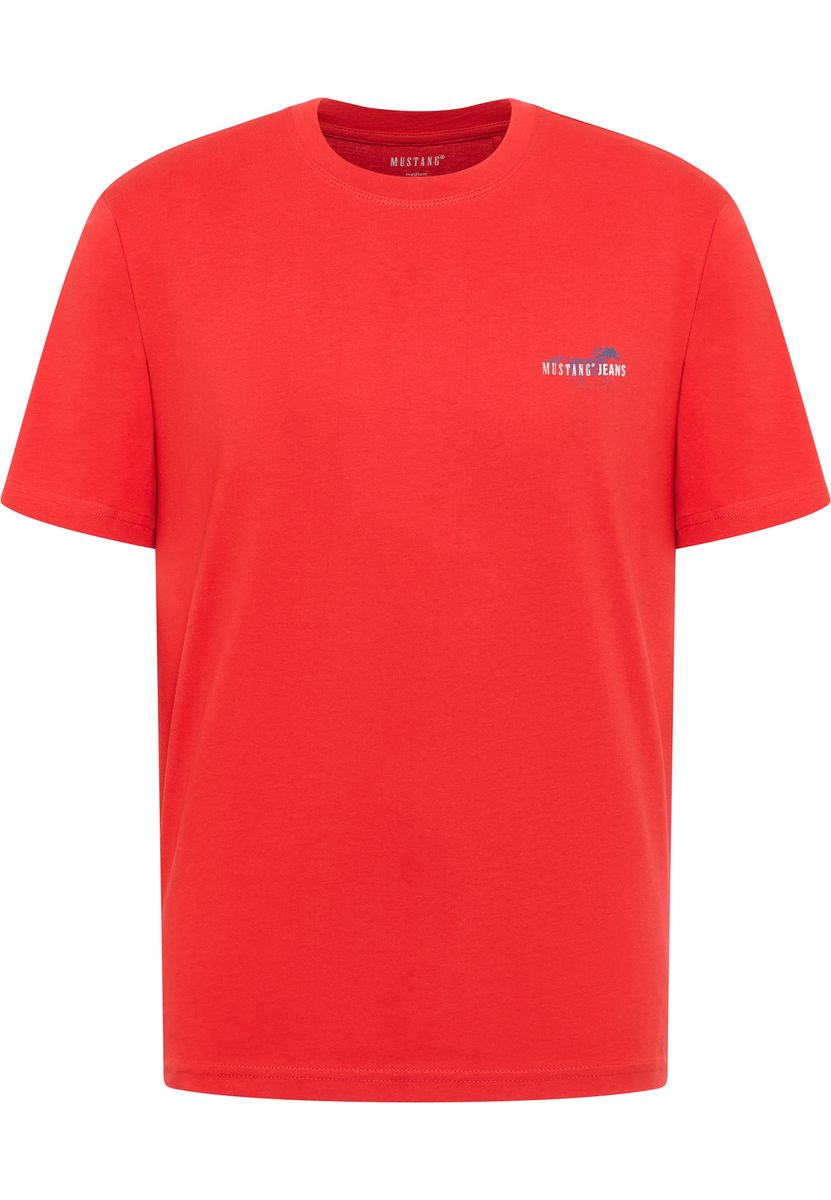 Klassisches rotes Baumwoll-T-Shirt mit Rundhalsausschnitt
