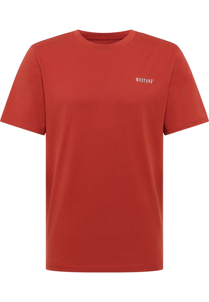 Klassisches rotes Baumwoll-T-Shirt mit Rundhalsausschnitt