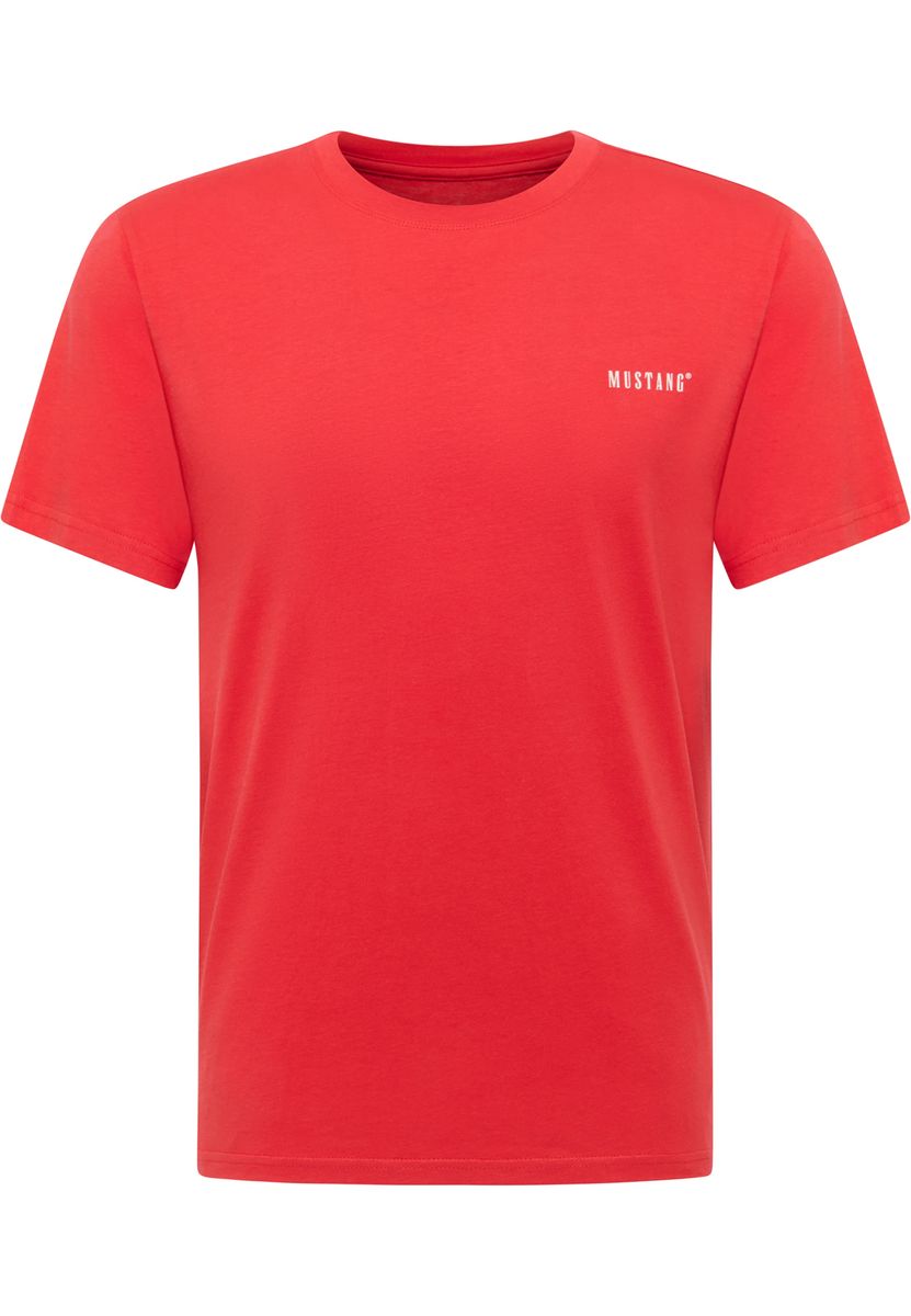 Klassisches rotes Baumwoll-T-Shirt mit Rundhalsausschnitt