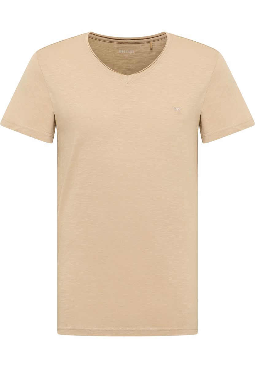 Lässiges V-Ausschnitt Baumwoll-T-Shirt