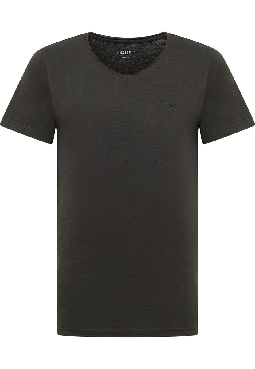 Lässiges Baumwoll-T-Shirt mit V-Ausschnitt