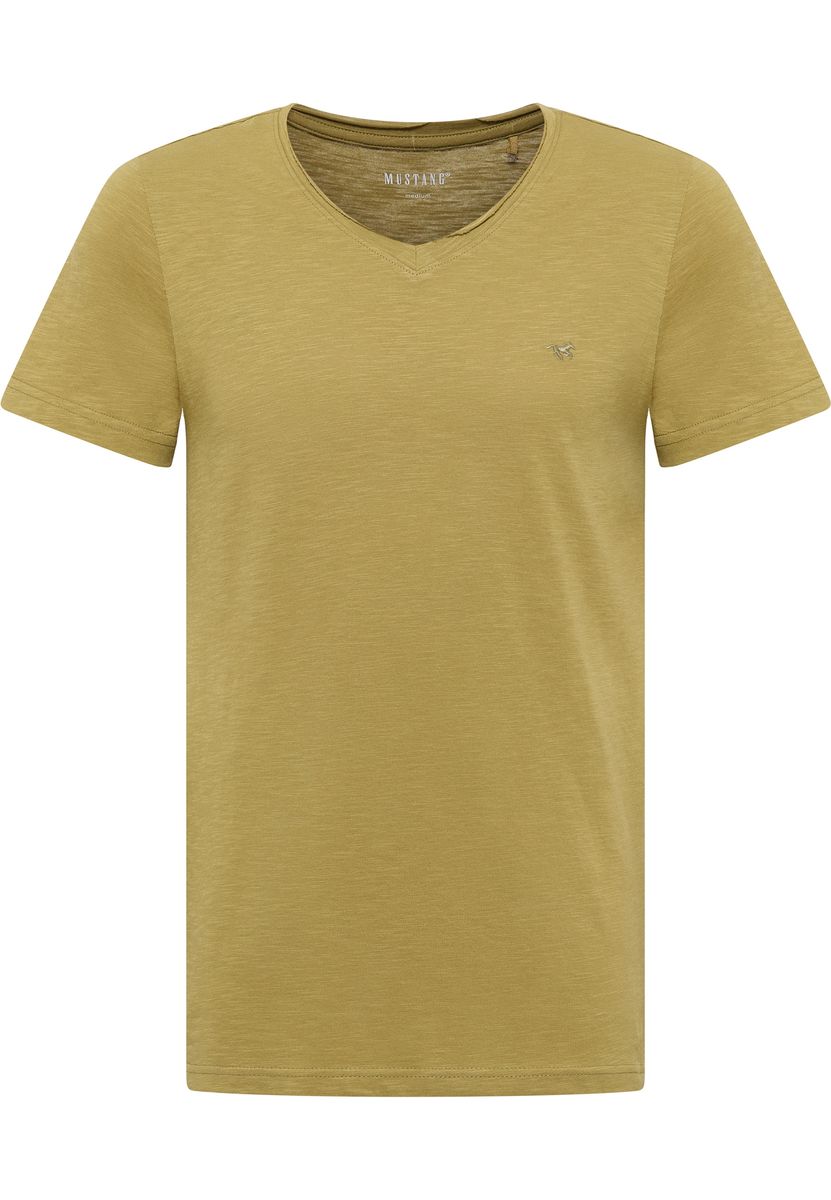 Lässiges V-Ausschnitt Baumwoll-T-Shirt