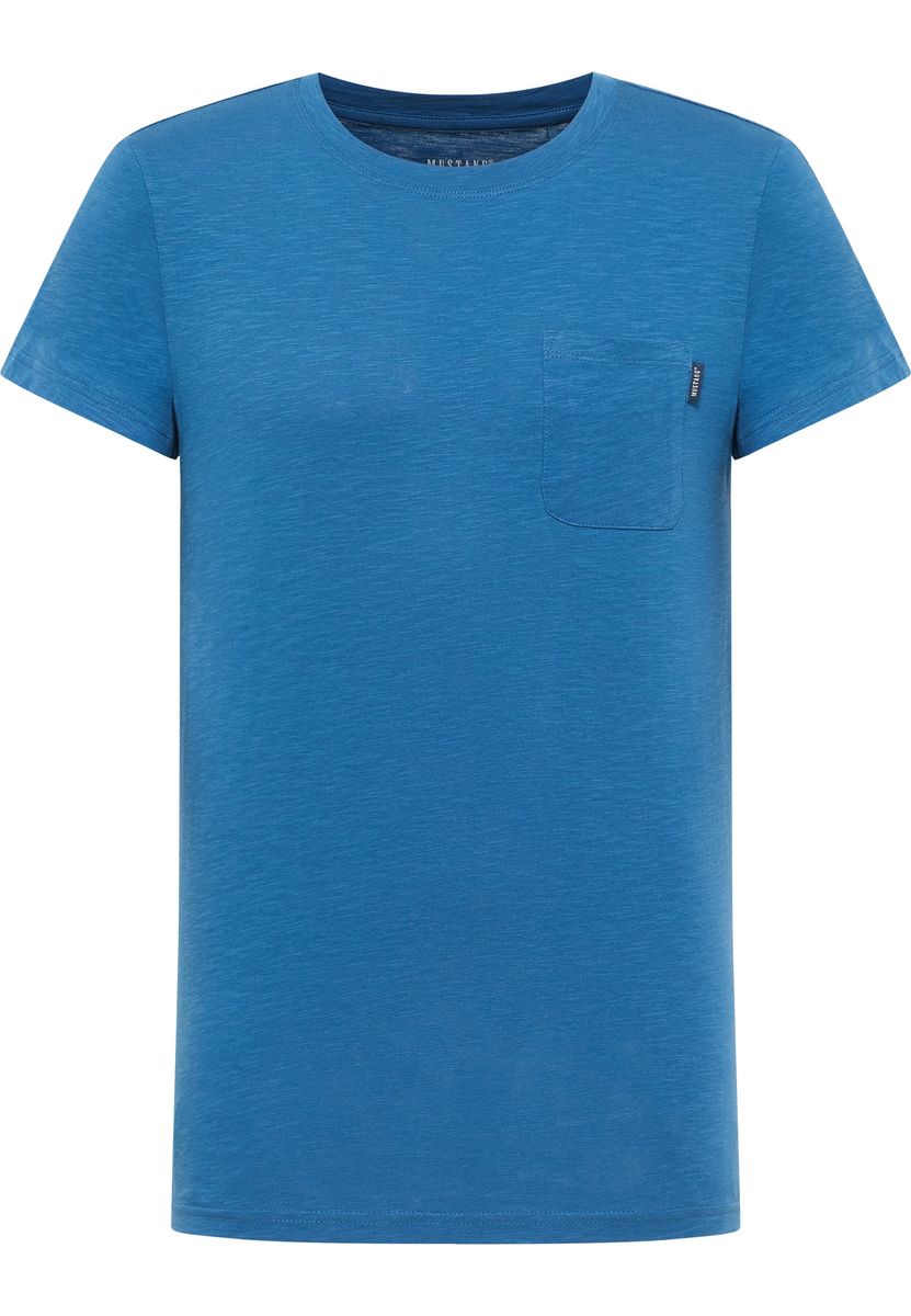 Klassisches Rundhals-Baumwoll-T-Shirt mit Tasche
