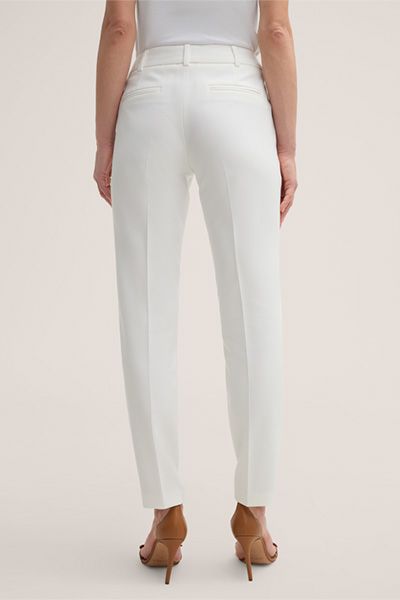 Mango Ecru Crêpe Anzughose mit Bügelfalten