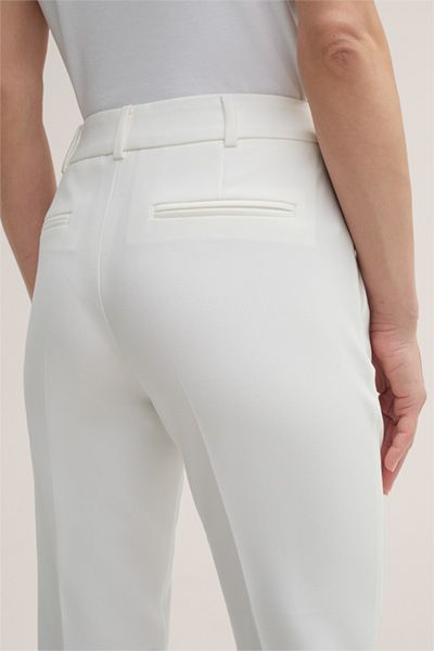 Mango Ecru Crêpe Anzughose mit Bügelfalten