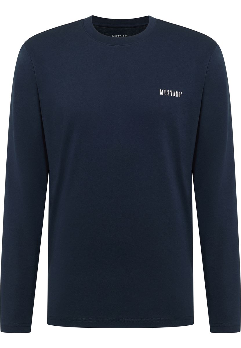 Klassisches Marineblaues Langarm-T-Shirt