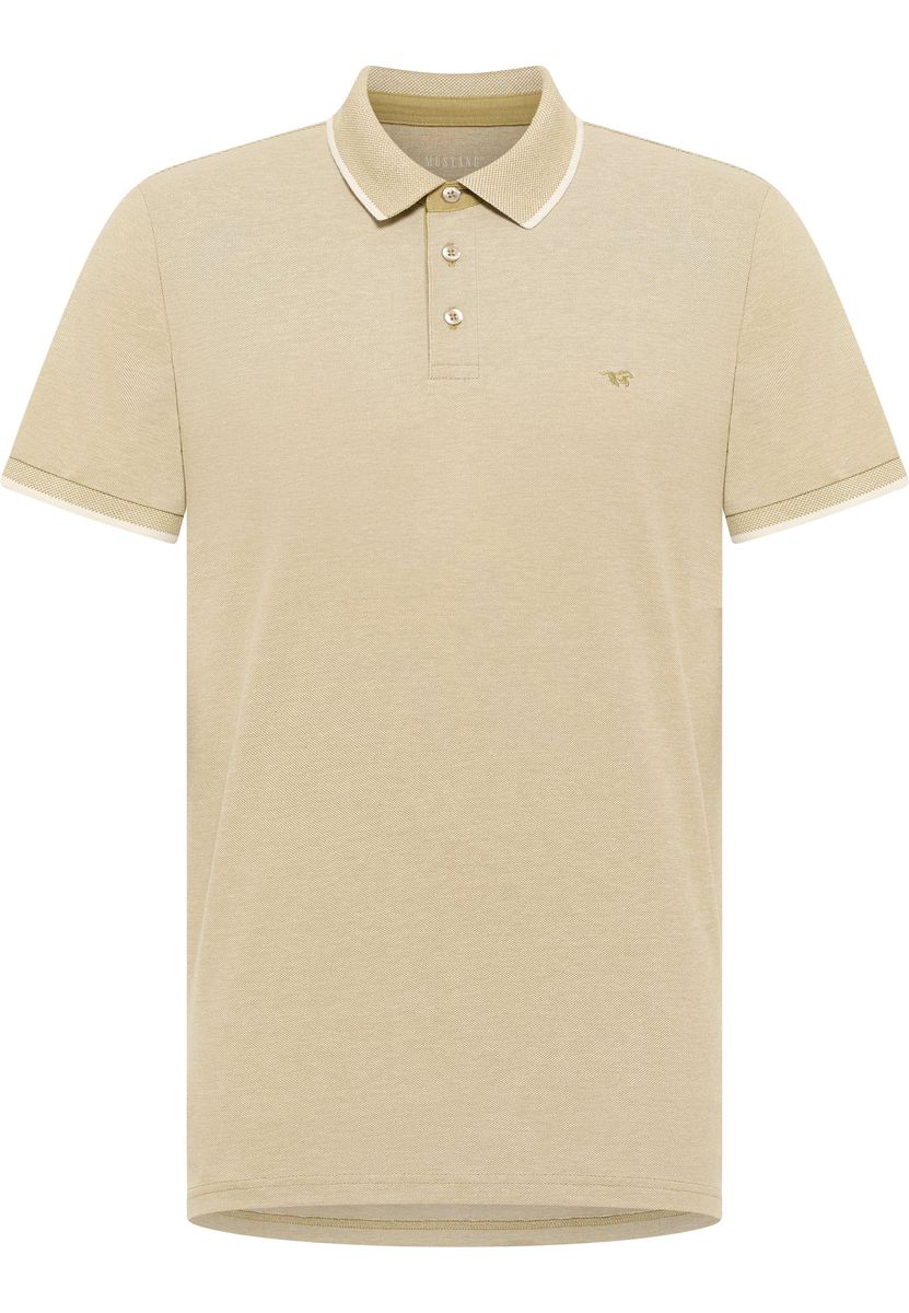 Strukturiertes Baumwoll-Poloshirt mit Details