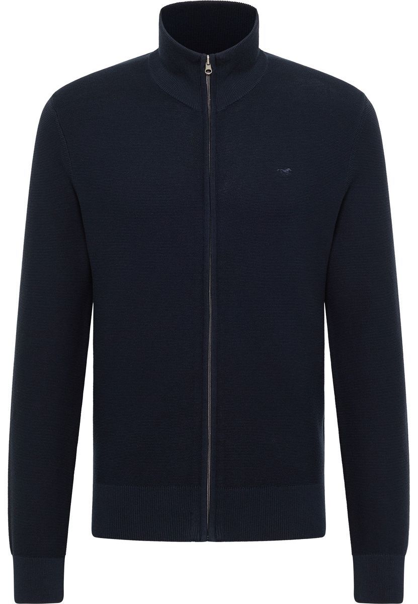 Marineblaue Strickjacke mit Reißverschluss