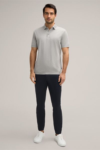 Windsor Floro Baumwoll-Polo-Shirt in Hellgrau meliert