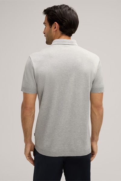 Windsor Floro Baumwoll-Polo-Shirt in Hellgrau meliert