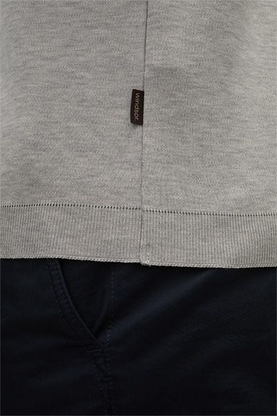 Windsor Floro Baumwoll-Polo-Shirt in Hellgrau meliert