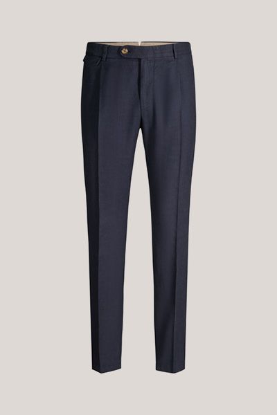 Leinenstretch-Baukasten-Hose Silvi mit Bundfalte in Navy