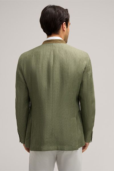 Windsor Giesing Trachten-Janker in Olivgrün Leinenmischung