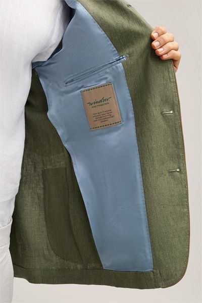 Windsor Giesing Trachten-Janker in Olivgrün Leinenmischung