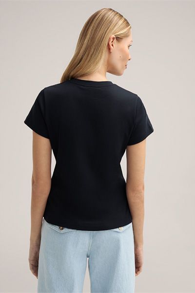 Marc O'Polo Klassisches schwarzes Interlock T-Shirt aus Bio-Baumwolle
