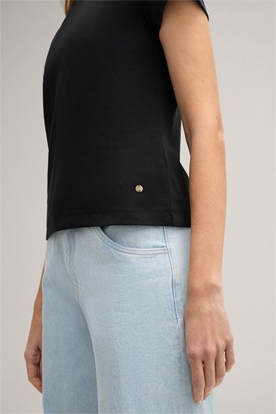 Marc O'Polo Klassisches schwarzes Interlock T-Shirt aus Bio-Baumwolle