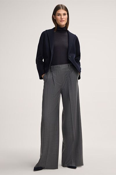 Wollstretch-Rollkragen-Langarmshirt