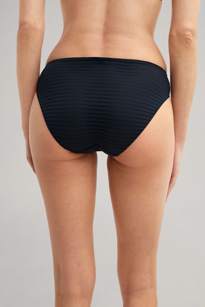 Bogner Marineblau gestreifter Bikini-Slip mit Kornblumenakzent