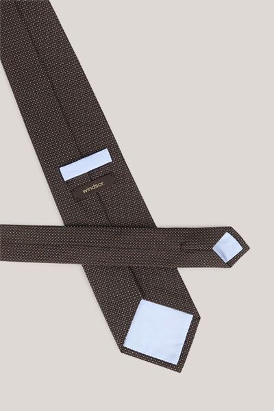 Windsor Seidenmix-Krawatte Braun gemustert Klassisch Elegant Accessoire